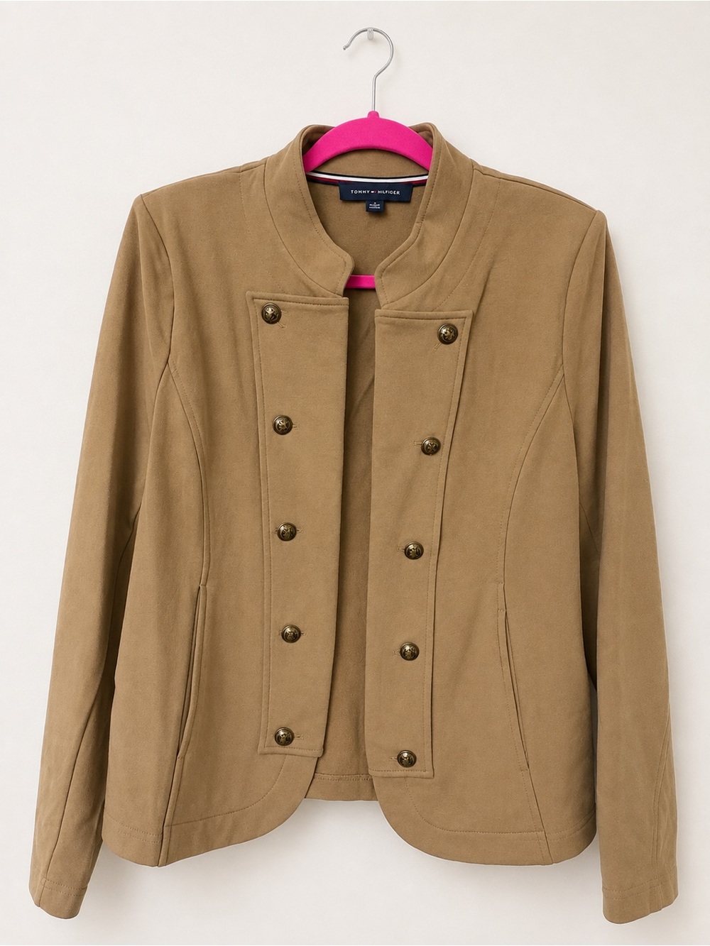 Tommy Hilfiger Women's Camel Military-Style Blazer